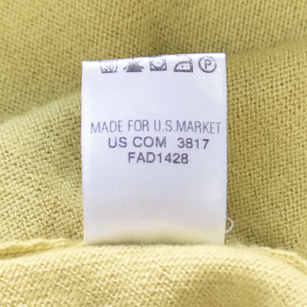 Cashmere Loro Piana vintage short sleeve top, yellow w/ goldtone branding detail - Picture 9 of 10